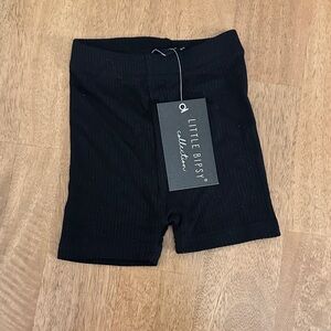 NWT Little Bipsy Black Ribbed Shorts - 6-12M